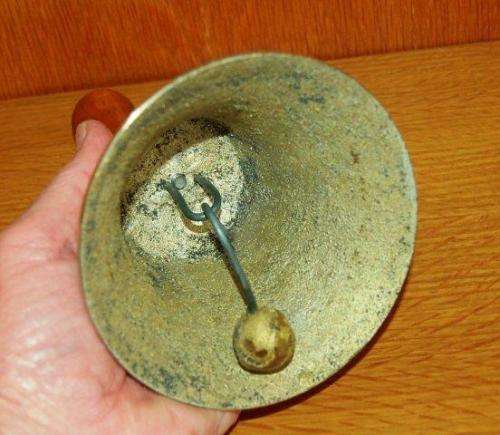 Quality Brass School Bell - Beautiful Tone - Height 210mm Bell Diam 125mm