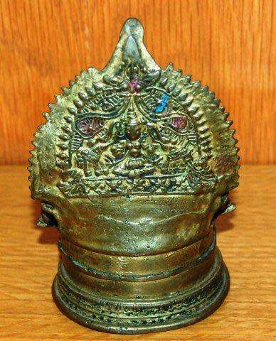 Antique Hand Made Brass Oil Lamp (Goddess LAKSHMI) Height 140mm