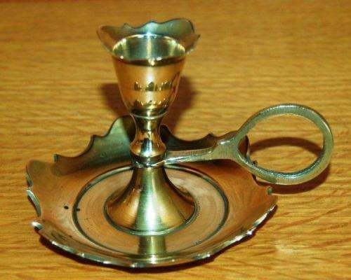 Stunning pair of vintage brass chamber candle stick holders - Height 70mm Base 90mm