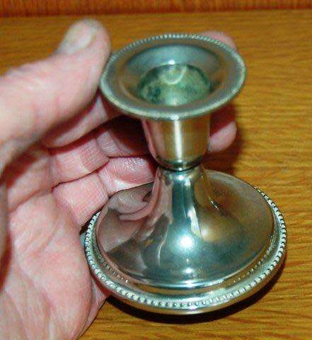 Pair of Silver Plated Candle Holders - Height 70mm