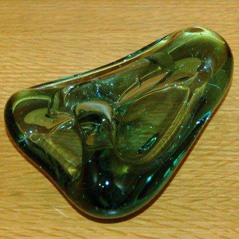 Unusually Shaped Glass Paper Weight - Shaped for the hand - 160mm X 120mm