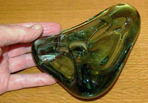 Unusually Shaped Glass Paper Weight - Shaped for the hand - 160mm X 120mm