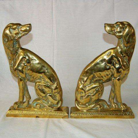 Pair of Victorian Brass Door Porters "Retrievers" Circa 1880 - Read Description for all details.