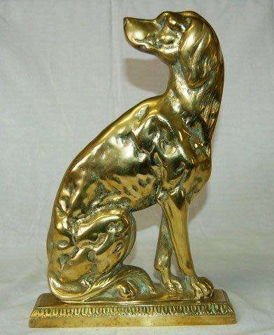 Pair of Victorian Brass Door Porters "Retrievers" Circa 1880 - Read Description for all details.