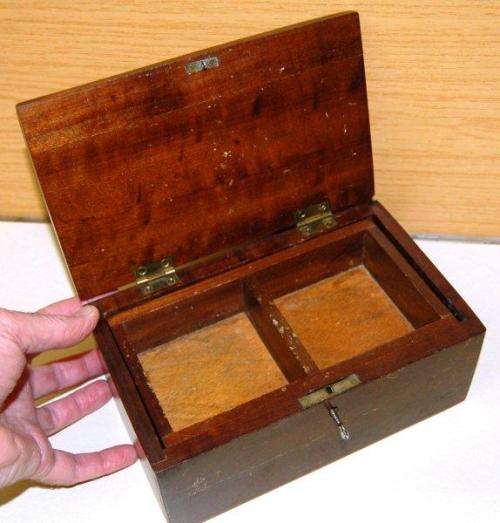Lockable wooden Trinket Type Box with inner tray - See pics - 215mm X 130mm X 100mm. Key Supplied