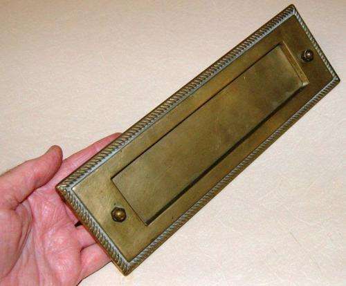 Brass Letter Drop - In working order with screws - Width 280mm Depth 90mm