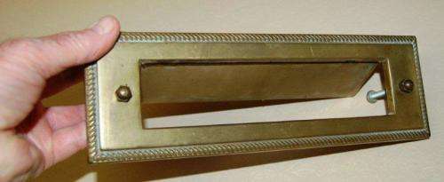 Brass Letter Drop - In working order with screws - Width 280mm Depth 90mm