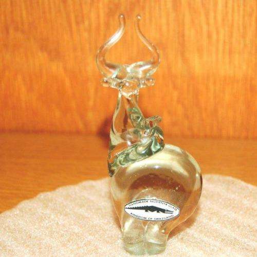 Rare "NGWENYA" Glass Collectable Kudu - Height 110mm