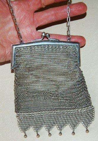 Vintage Silver Plated Chainmail Ladies Purse - Length 130mm Width 120mm See description for details
