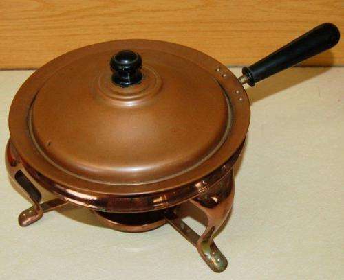 Copper Pan on Heating Stand - Pan Diameter 210mm