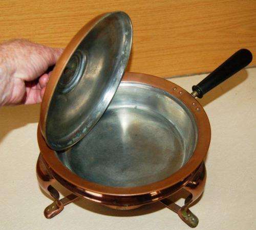 Copper Pan on Heating Stand - Pan Diameter 210mm