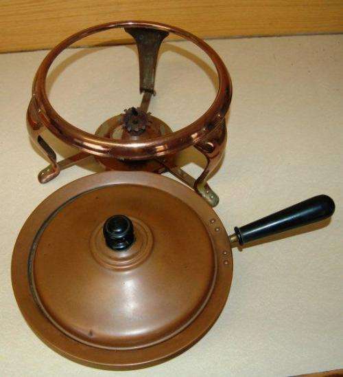 Copper Pan on Heating Stand - Pan Diameter 210mm