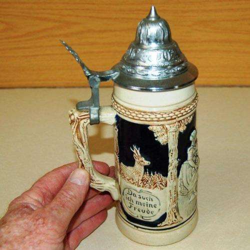 2 Stein Tankards - Both German - One made in West Germany - Height 225mm