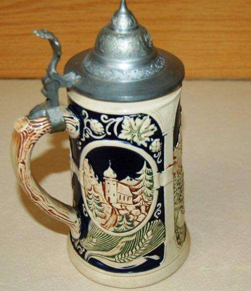 2 Stein Tankards - Both German - One made in West Germany - Height 225mm
