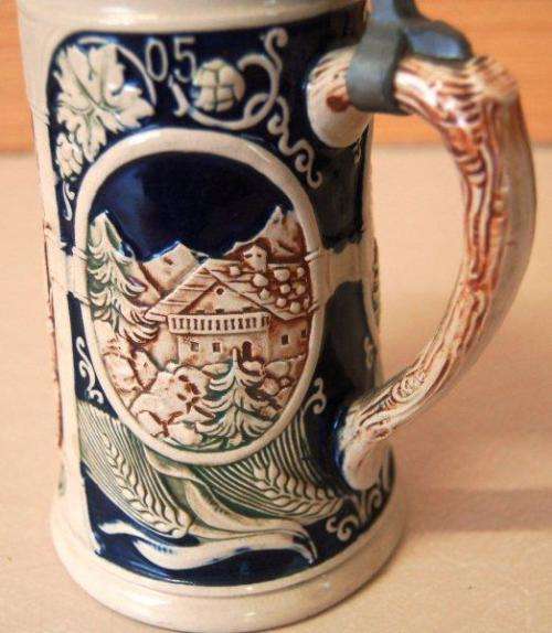 2 Stein Tankards - Both German - One made in West Germany - Height 225mm