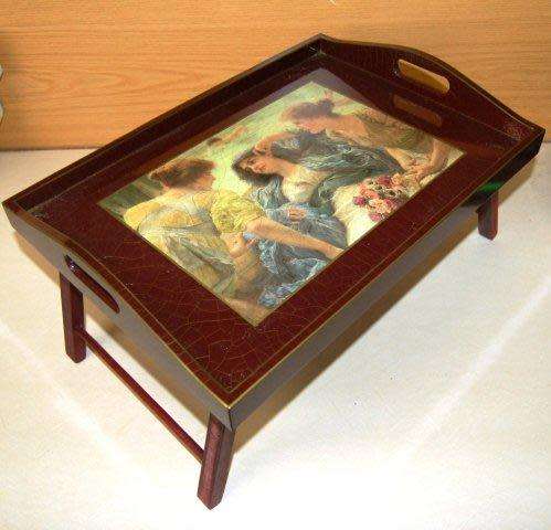 Attractive Wooden Breakfast Tray with Folding Legs - 440mm X 310mm