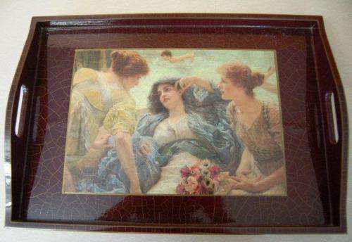 Attractive Wooden Breakfast Tray with Folding Legs - 440mm X 310mm