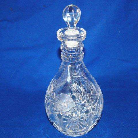 Rose Cut Lead Crystal Decanter - Total Height 250mm