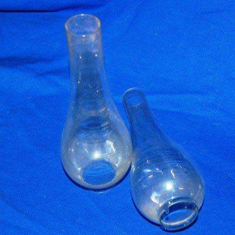 2 Glass Chimneys - Undamaged - See description for sizes.