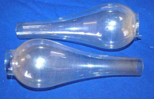 2 Glass Chimneys - Undamaged - See description for sizes.