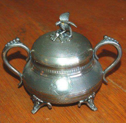 Rare Antique German Leuconide Metalware "Kayser Sohn" 3 Piece Tea Set Circa 1880 See description.