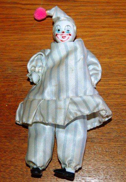 6 Assorted Clown Dolls - Some with Porcelain Heads & Hands - Tallest is 420mm