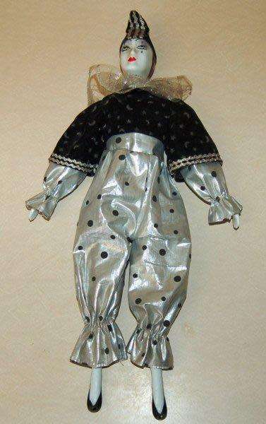 6 Assorted Clown Dolls - Some with Porcelain Heads & Hands - Tallest is 420mm