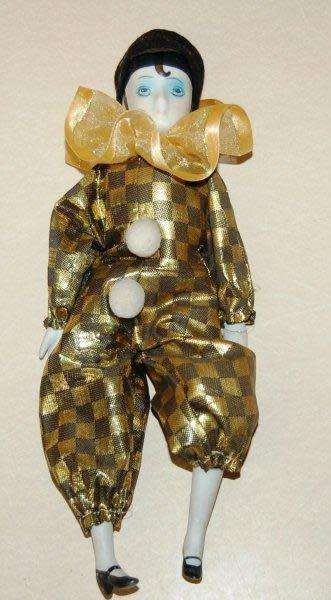 6 Assorted Clown Dolls - Some with Porcelain Heads & Hands - Tallest is 420mm