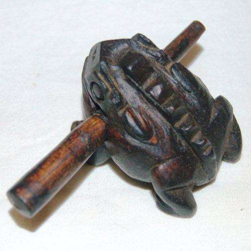 Feng Shui Carved Wooden Croaking Frog - See description for details.