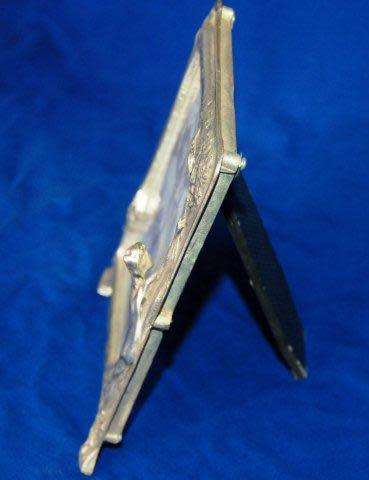 Vintage Silver Plated Picture Frame with Embossed Figurine - 160mm X 120mm (Slight wear)