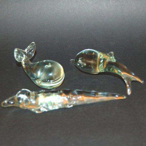 Ngwenya Glass - Whale, Dolphin & Crocodile - Crocodile Length 130mm