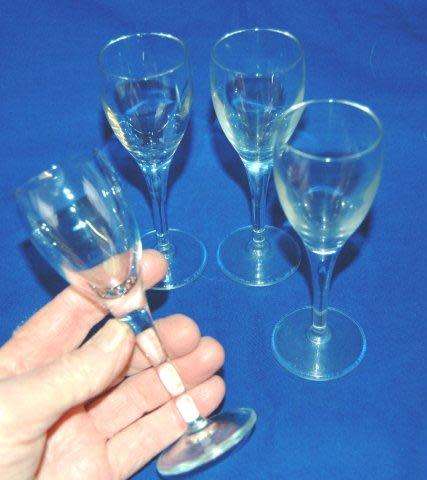 4 Quality Sherry Glasses - Height 140mm - Sold as one Lot.
