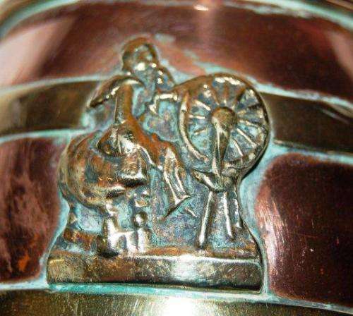 Pair of quality "Peerage" Copper Barrel Pen Holders - Height 90mm See pictures.