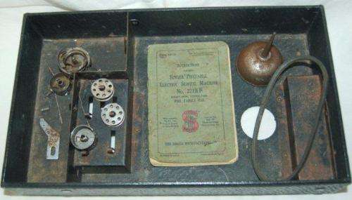 Singer Portable Electric Sewing Machine No. 221K - Please read description and see all pictures.