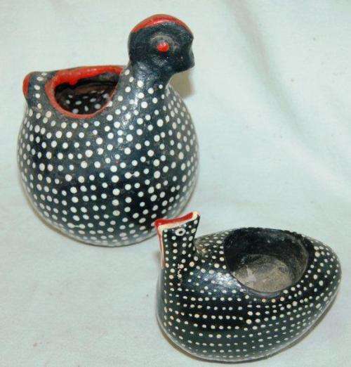 8 Assorted Guinea Fowl - As per pictures - Largest 130mm Tall