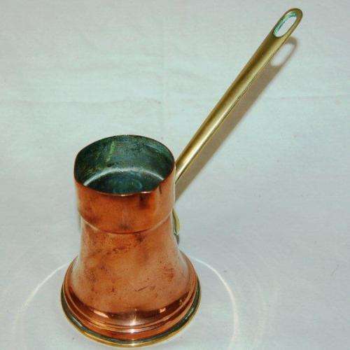 Copper Pourer With Brass Handle & Base - Height 120mm Base Dia. 100mm