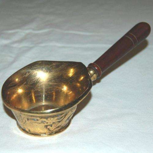 Vintage Brass Chinese Coal Silk Iron with Embossed Dragon - Length 200mm