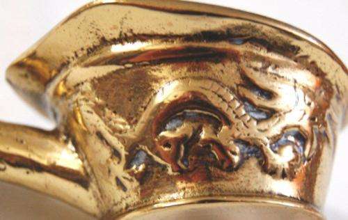 Vintage Brass Chinese Coal Silk Iron with Embossed Dragon - Length 200mm