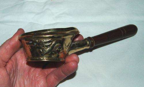 Vintage Brass Chinese Coal Silk Iron with Embossed Dragon - Length 200mm