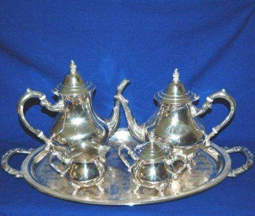 Stunning Quality EMESS Silver Plated Tea Set on Tray - See Pictures and description for details.