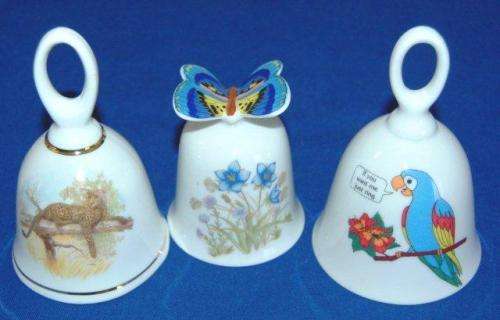 Collection of 7 Ceramic Bells - As per pictures - Sold as one lot - Tallest 110mm