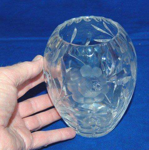 Stunning Heavy Rose Cut Vase - Height 145mm - NO DAMAGE.