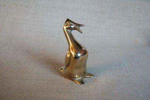 Family of 5 Vintage Solid Brass Ducks (Weight 1.85kg's) Tallest 90mm