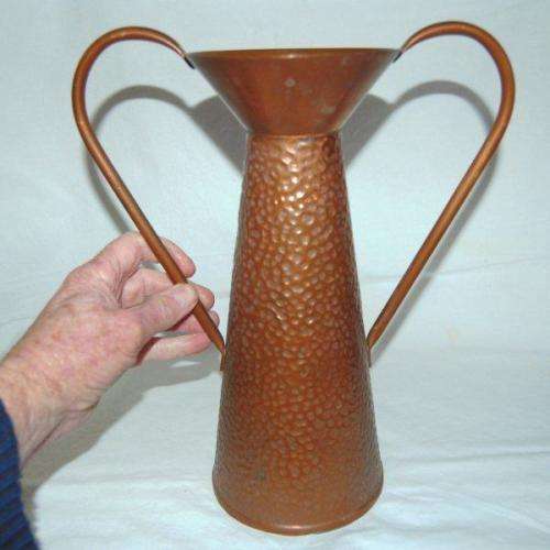 Tall Hammered Copper Vase - Height 320mm - "Pure Copper Product"