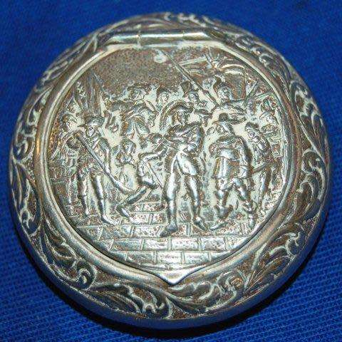 Pill Box with Night Watch Decor - Diameter 45mm - Dutch Silver (.875 - 25 grams)