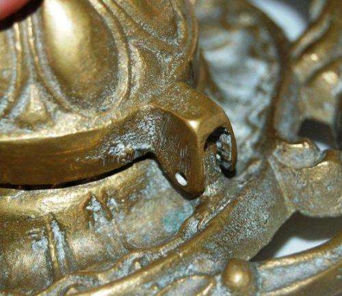 Vintage Brass Double Inkwell - Weight 1.1 kg's - Width 235mm - See description & Pictures.