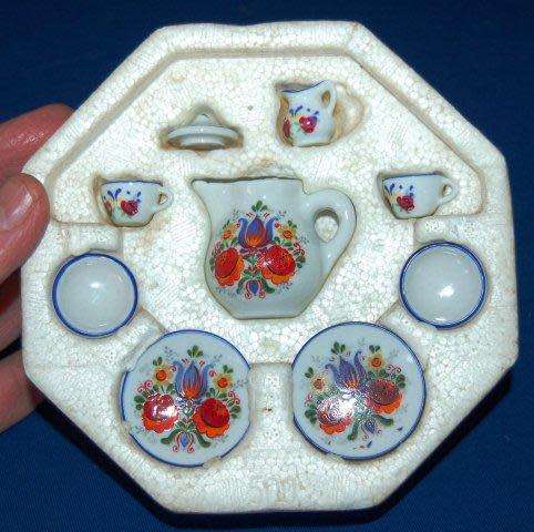 Miniature German Porcelain Hand Painted Tea Set - As per pictures.