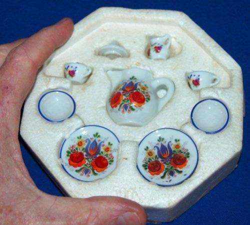 Miniature German Porcelain Hand Painted Tea Set - As per pictures.