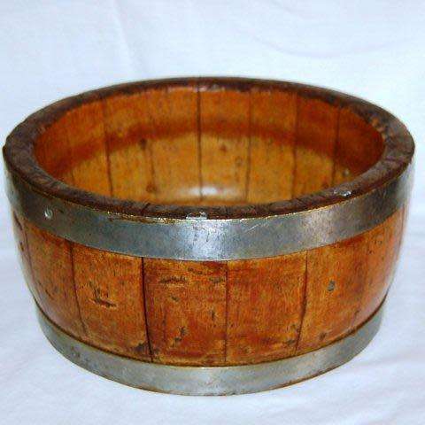 Beautiful Barrel Oak Bowl / Planter - Diameter 280mm Height 130mm - See all pictures