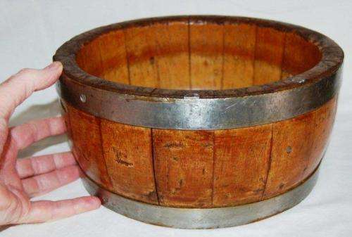 Beautiful Barrel Oak Bowl / Planter - Diameter 280mm Height 130mm - See all pictures